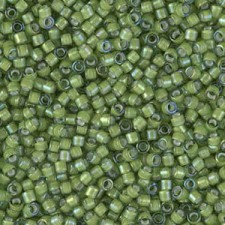 Miyuki delica Beads 11/0 - White lined light green ab DB-1786
